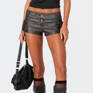 Edikted leather micro shorts NWT